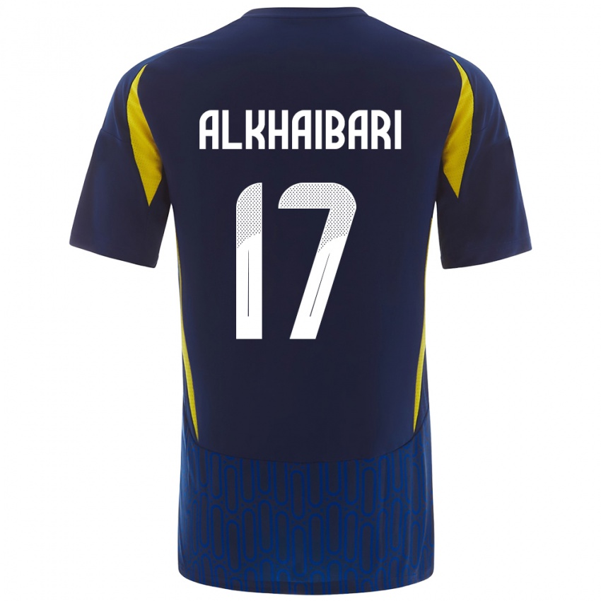 Niño Camiseta Abdullah Al-Khaibari #17 Azul Amarillo 2ª Equipación 2024/25 La Camisa Argentina