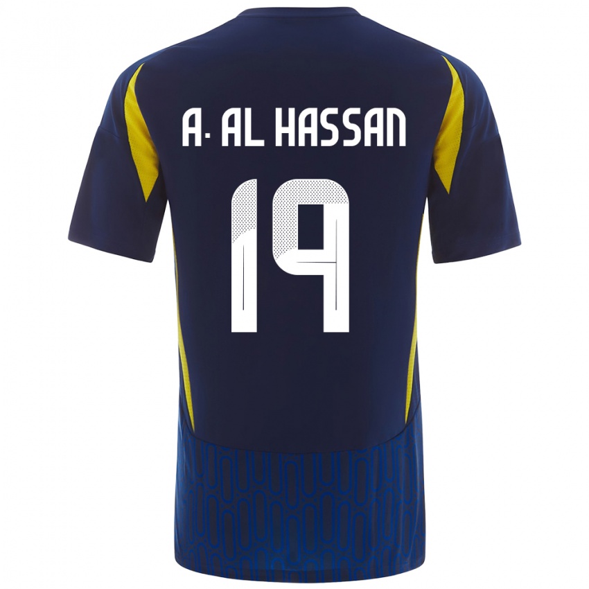 Niño Camiseta Ali Al-Hassan #19 Azul Amarillo 2ª Equipación 2024/25 La Camisa Argentina