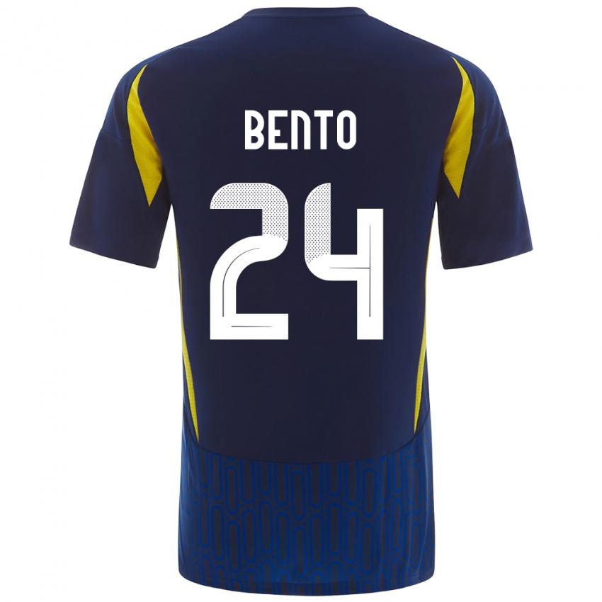 Niño Camiseta Bento #24 Azul Amarillo 2ª Equipación 2024/25 La Camisa Argentina