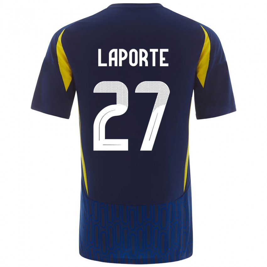 Niño Camiseta Aymeric Laporte #27 Azul Amarillo 2ª Equipación 2024/25 La Camisa Argentina