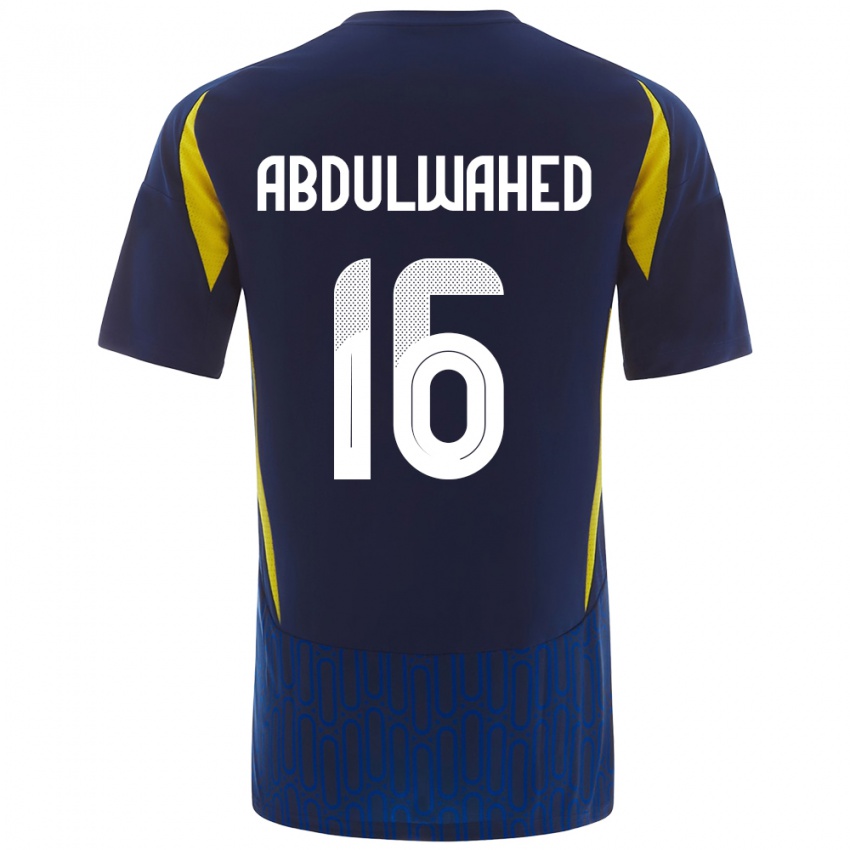 Niño Camiseta Ghader Abdulwahed #16 Azul Amarillo 2ª Equipación 2024/25 La Camisa Argentina