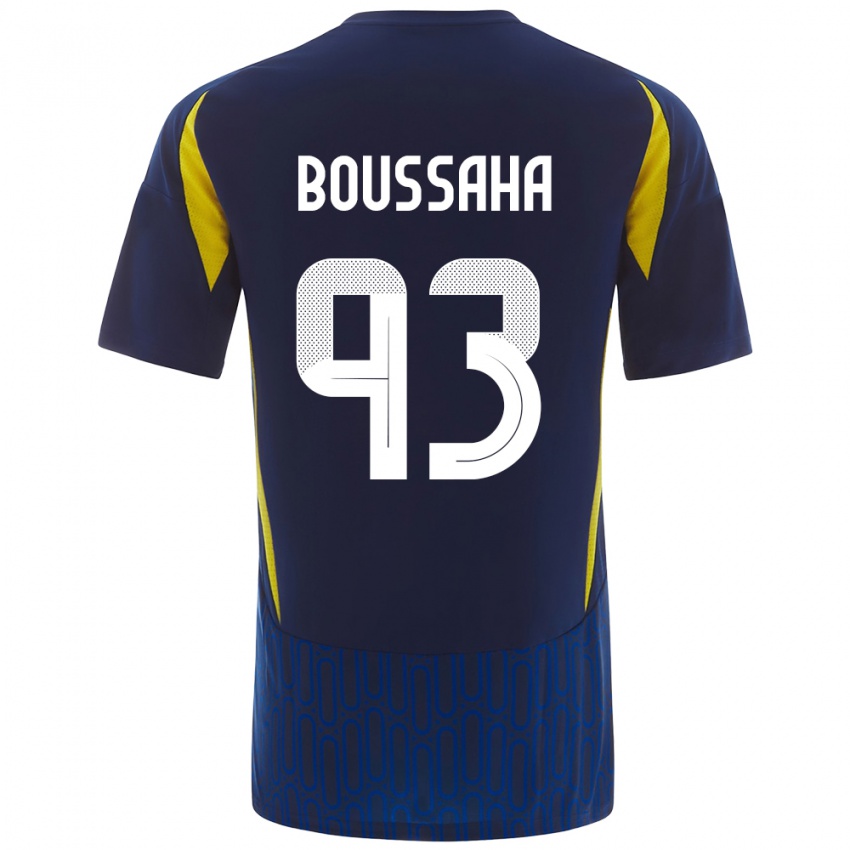 Niño Camiseta Lina Boussaha #93 Azul Amarillo 2ª Equipación 2024/25 La Camisa Argentina