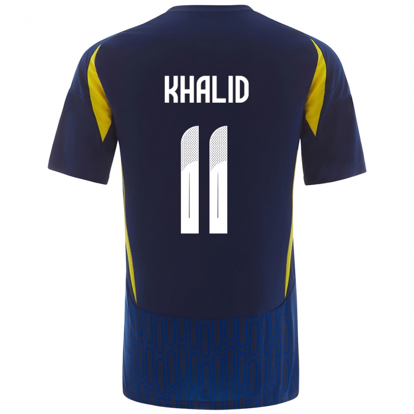 Niño Camiseta Khalid Al-Ghannam #11 Azul Amarillo 2ª Equipación 2024/25 La Camisa Argentina