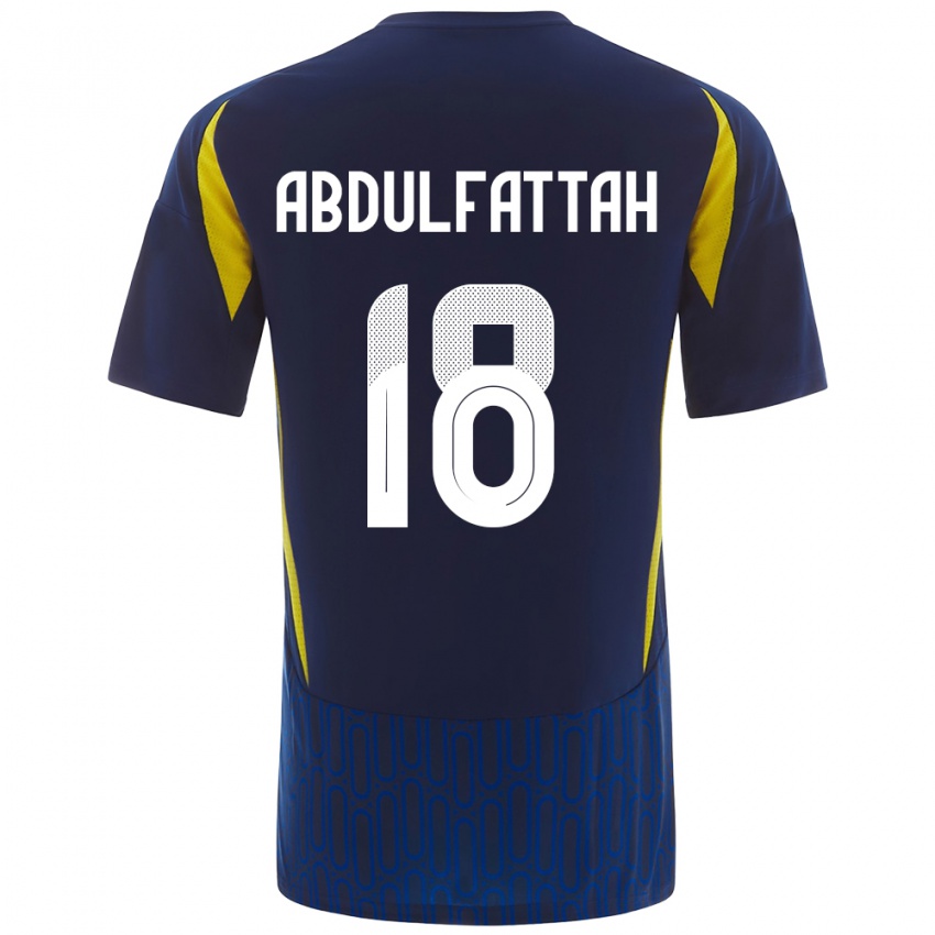 Niño Camiseta Abdulfattah Adam #18 Azul Amarillo 2ª Equipación 2024/25 La Camisa Argentina