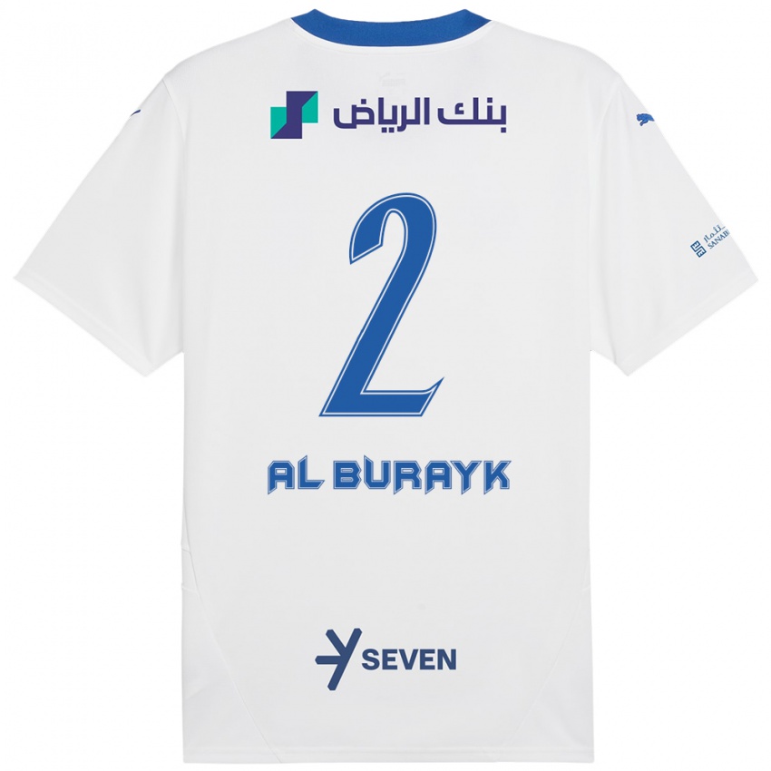 Niño Camiseta Mohammed Al-Burayk #2 Blanco Azul 2ª Equipación 2024/25 La Camisa Argentina