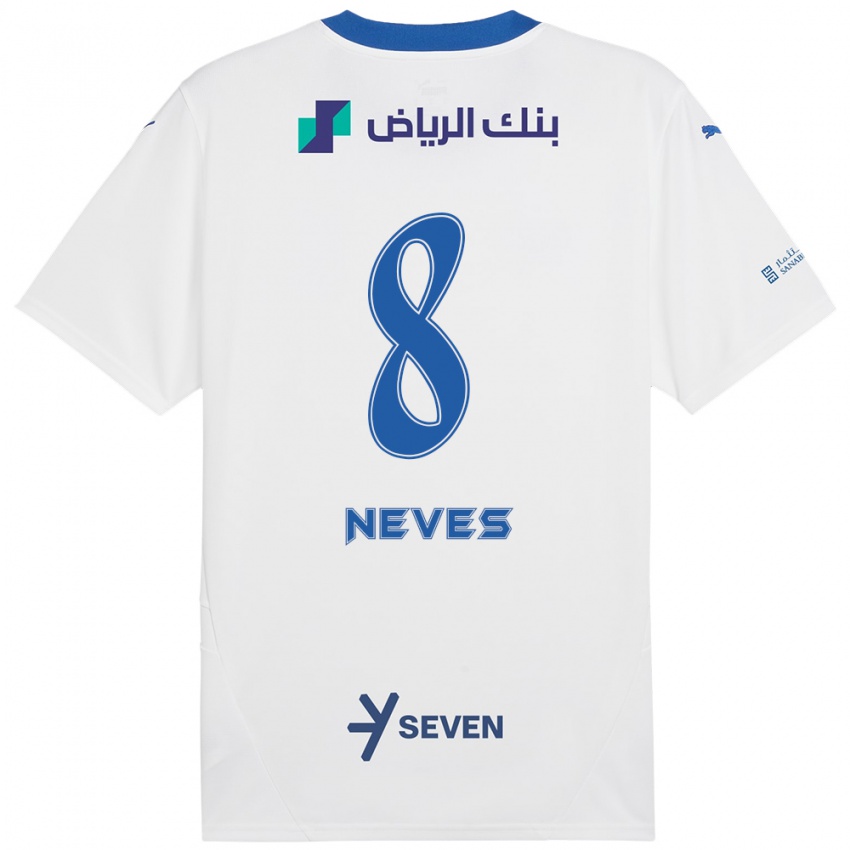 Niño Camiseta Rúben Neves #8 Blanco Azul 2ª Equipación 2024/25 La Camisa Argentina