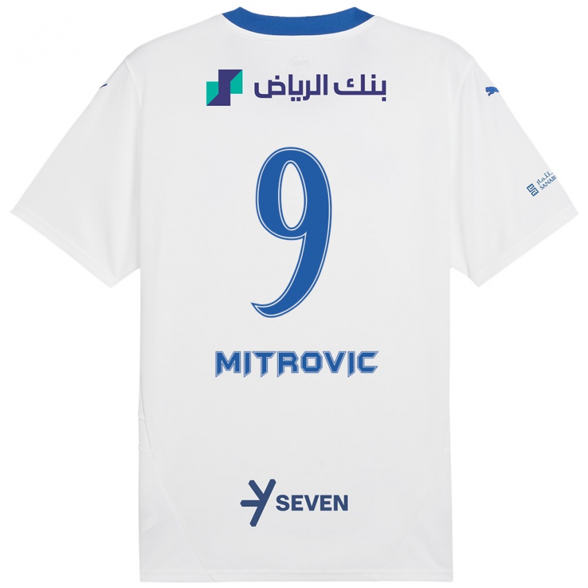 Niño Camiseta Aleksandar Mitrovic #9 Blanco Azul 2ª Equipación 2024/25 La Camisa Argentina