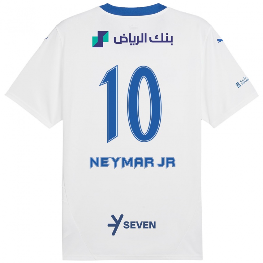 Niño Camiseta Neymar #10 Blanco Azul 2ª Equipación 2024/25 La Camisa Argentina