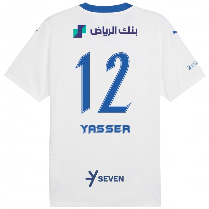 Niño Camiseta Yasser Al-Shahrani #12 Blanco Azul 2ª Equipación 2024/25 La Camisa Argentina