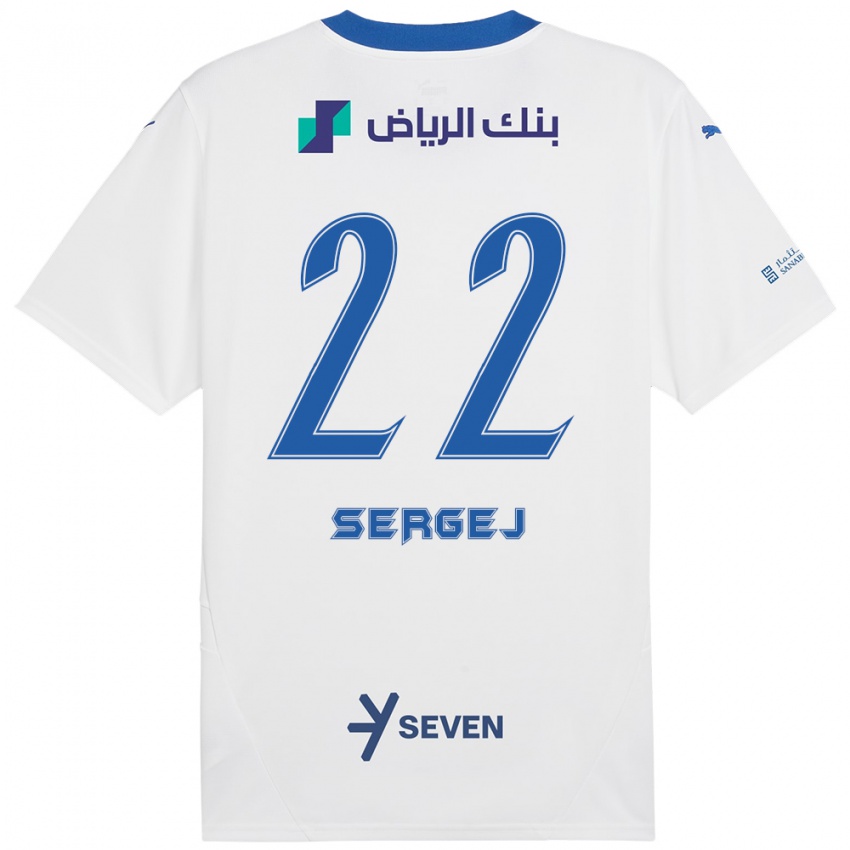 Niño Camiseta Sergej Milinkovic-Savic #22 Blanco Azul 2ª Equipación 2024/25 La Camisa Argentina