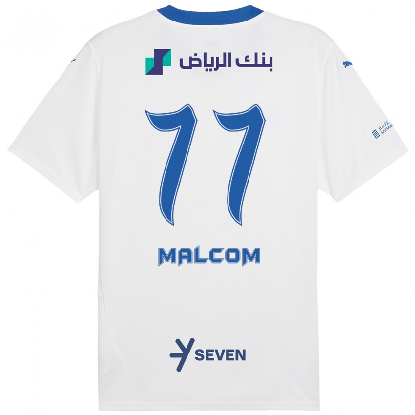 Niño Camiseta Malcom #77 Blanco Azul 2ª Equipación 2024/25 La Camisa Argentina