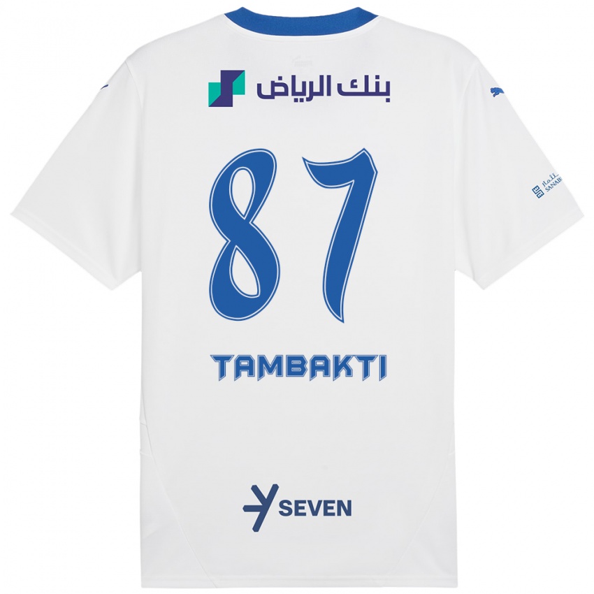 Niño Camiseta Hassan Tambakti #87 Blanco Azul 2ª Equipación 2024/25 La Camisa Argentina