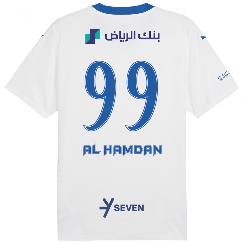 Niño Camiseta Abdullah Al-Hamdan #99 Blanco Azul 2ª Equipación 2024/25 La Camisa Argentina