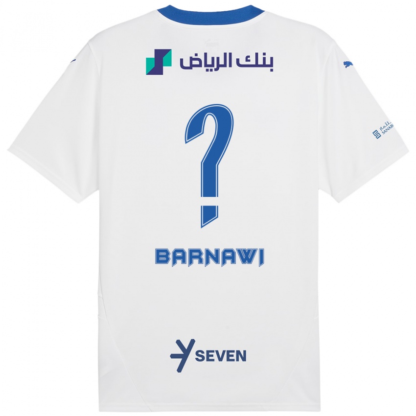 Niño Camiseta Abdulsalam Barnawi #0 Blanco Azul 2ª Equipación 2024/25 La Camisa Argentina