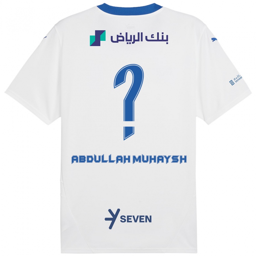 Niño Camiseta Mohammed Abdullah Muhaysh #0 Blanco Azul 2ª Equipación 2024/25 La Camisa Argentina