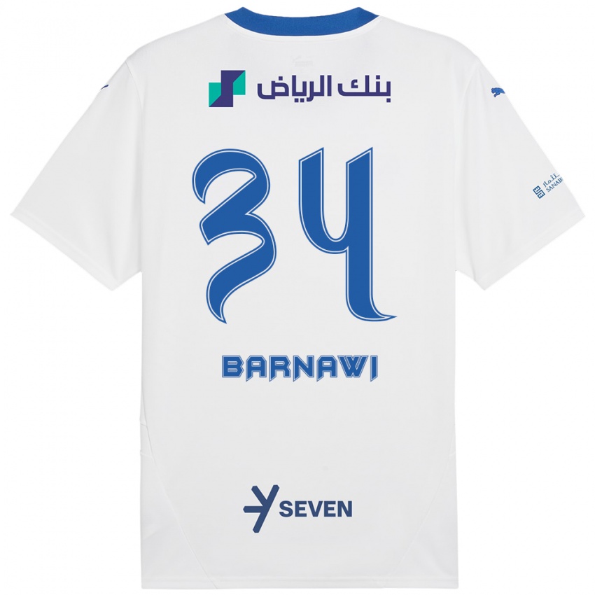 Niño Camiseta Saleh Barnawi #34 Blanco Azul 2ª Equipación 2024/25 La Camisa Argentina