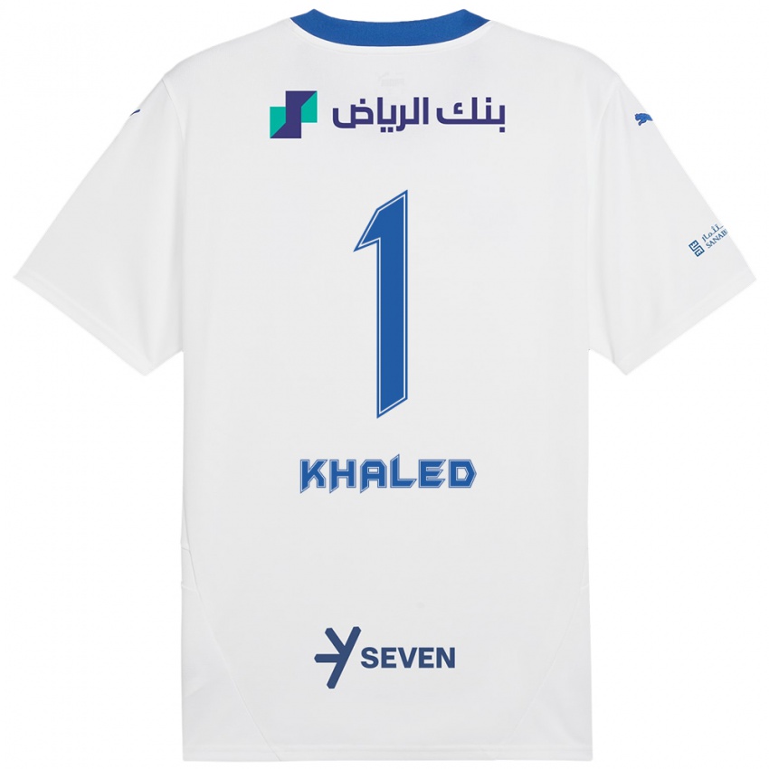 Niño Camiseta Nawal Khaled #1 Blanco Azul 2ª Equipación 2024/25 La Camisa Argentina