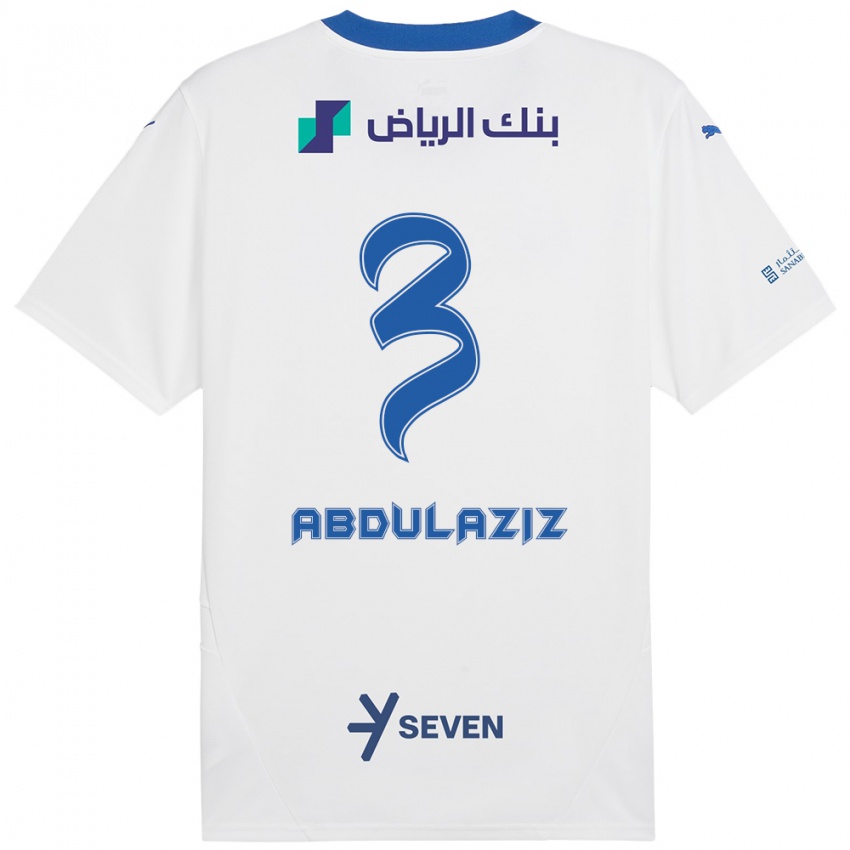 Niño Camiseta Al Jawhara Abdulaziz #3 Blanco Azul 2ª Equipación 2024/25 La Camisa Argentina