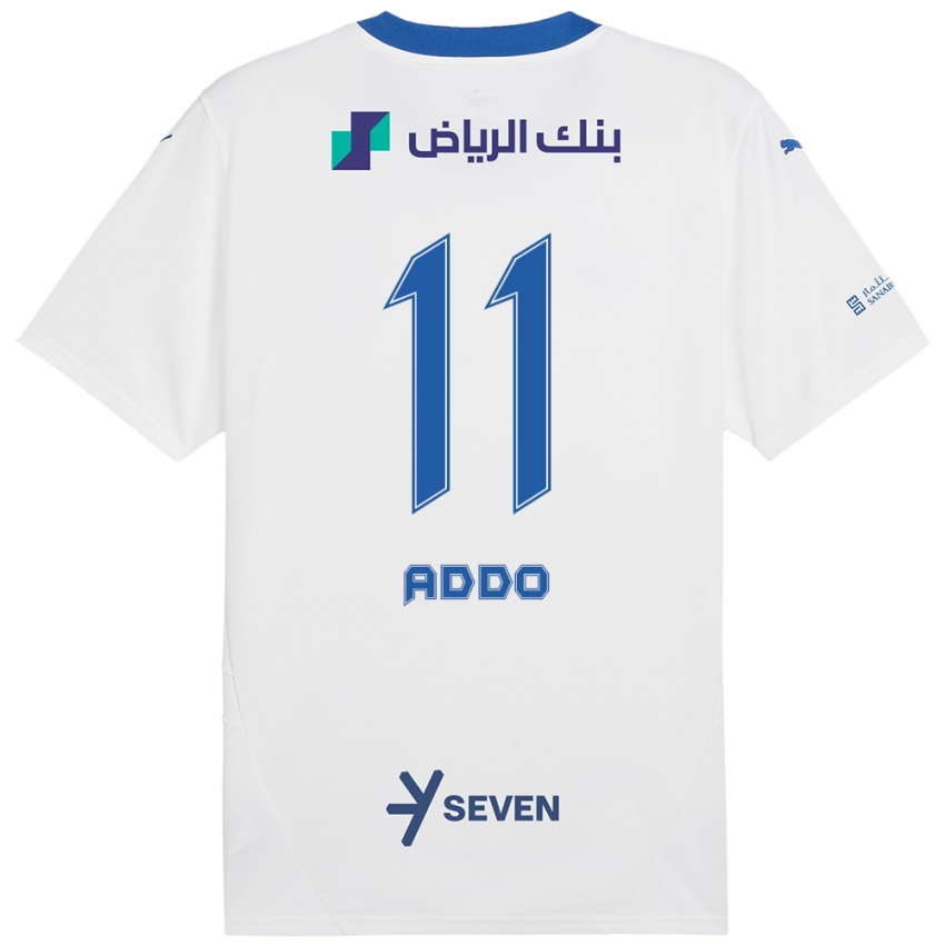 Niño Camiseta Elizabeth Addo #11 Blanco Azul 2ª Equipación 2024/25 La Camisa Argentina