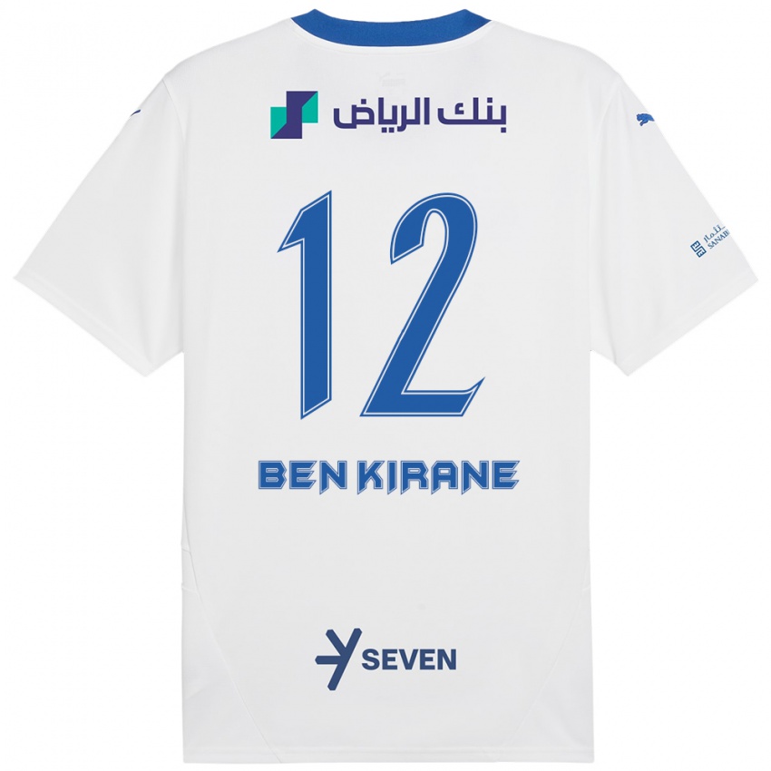 Niño Camiseta Mariam Ben Kirane #12 Blanco Azul 2ª Equipación 2024/25 La Camisa Argentina