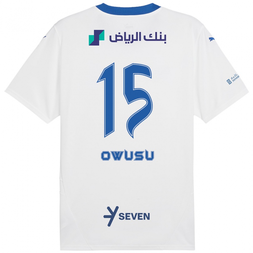 Niño Camiseta Mavis Owusu #15 Blanco Azul 2ª Equipación 2024/25 La Camisa Argentina