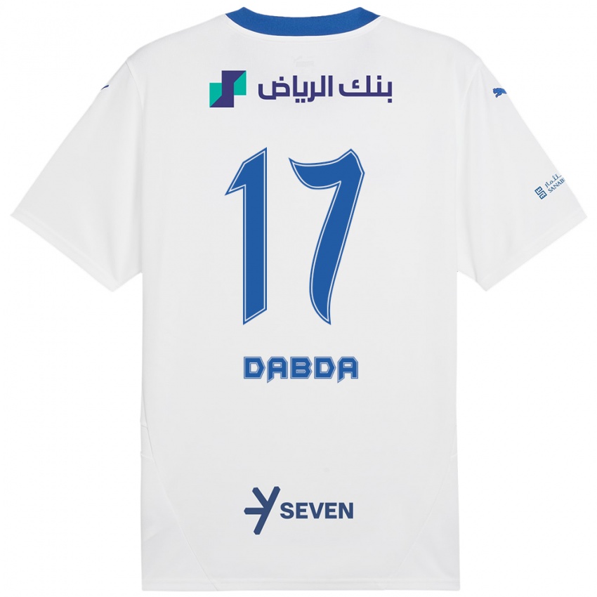 Niño Camiseta Claudia Dabda #17 Blanco Azul 2ª Equipación 2024/25 La Camisa Argentina