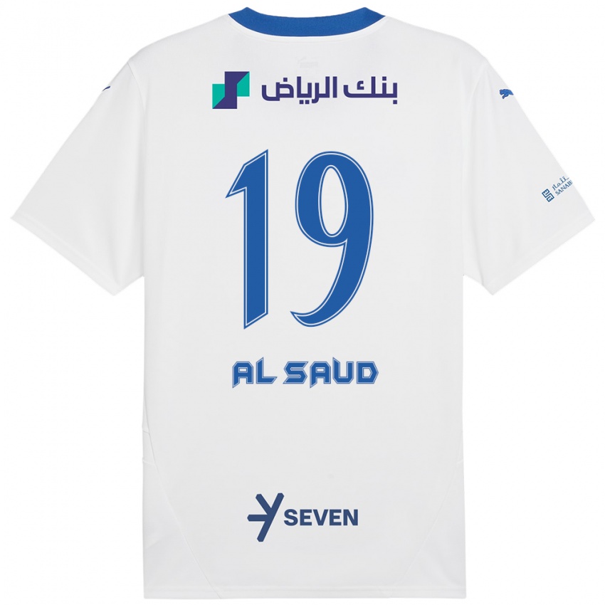 Niño Camiseta Manal Al Saud #19 Blanco Azul 2ª Equipación 2024/25 La Camisa Argentina