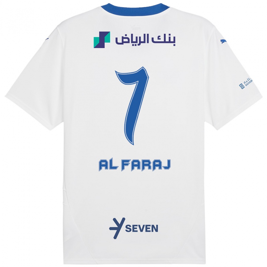 Niño Camiseta Salman Al-Faraj #7 Blanco Azul 2ª Equipación 2024/25 La Camisa Argentina