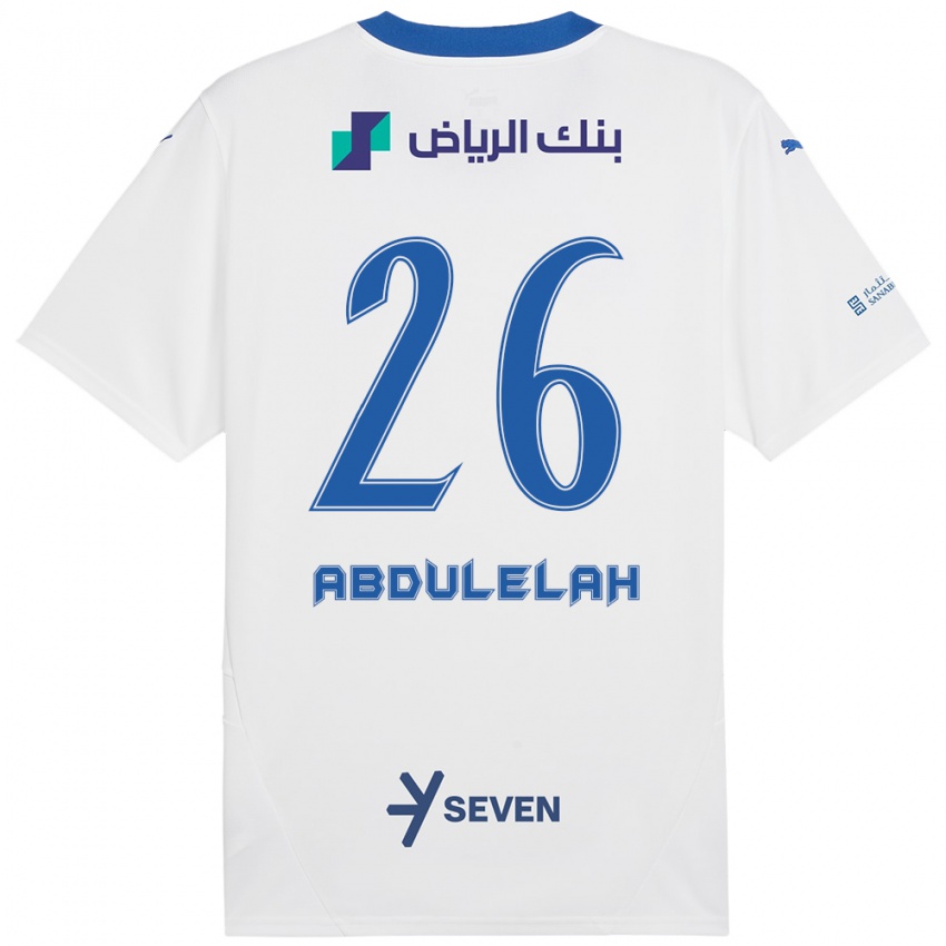 Niño Camiseta Abdulelah Al-Malki #26 Blanco Azul 2ª Equipación 2024/25 La Camisa Argentina