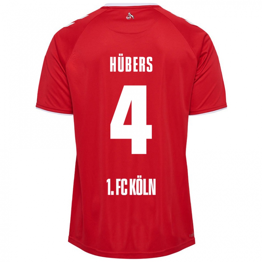 Niño Camiseta Timo Hübers #4 Rojo Blanco 2ª Equipación 2024/25 La Camisa Argentina