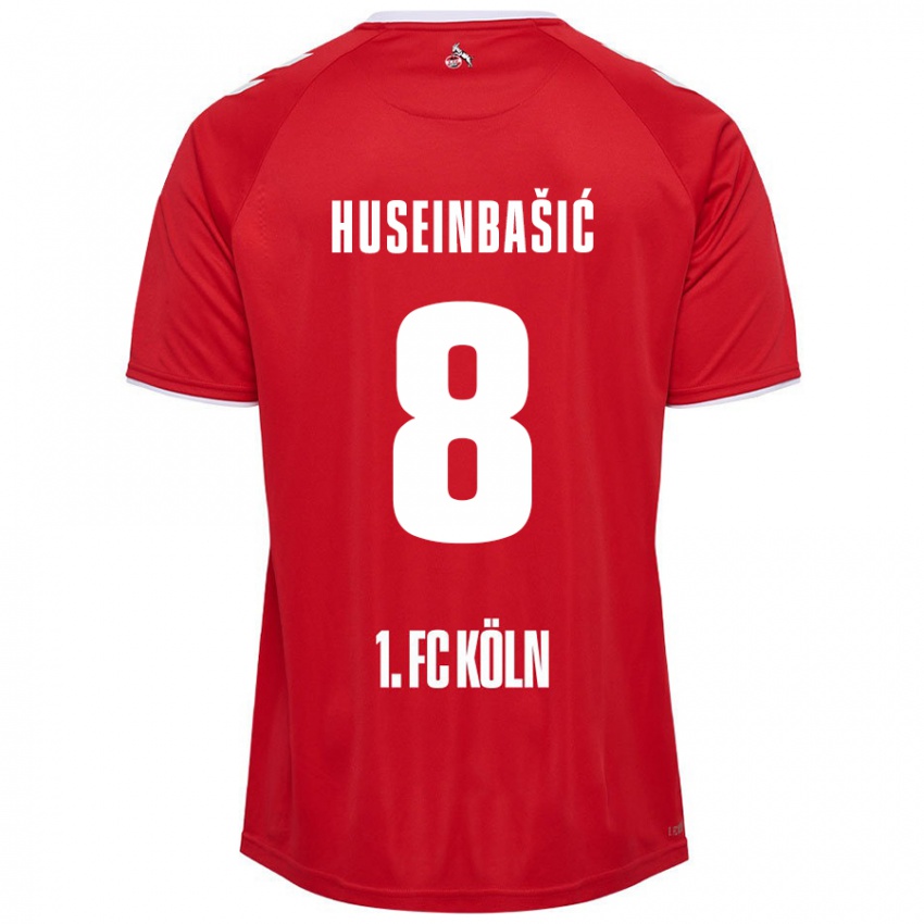 Niño Camiseta Denis Huseinbasic #8 Rojo Blanco 2ª Equipación 2024/25 La Camisa Argentina