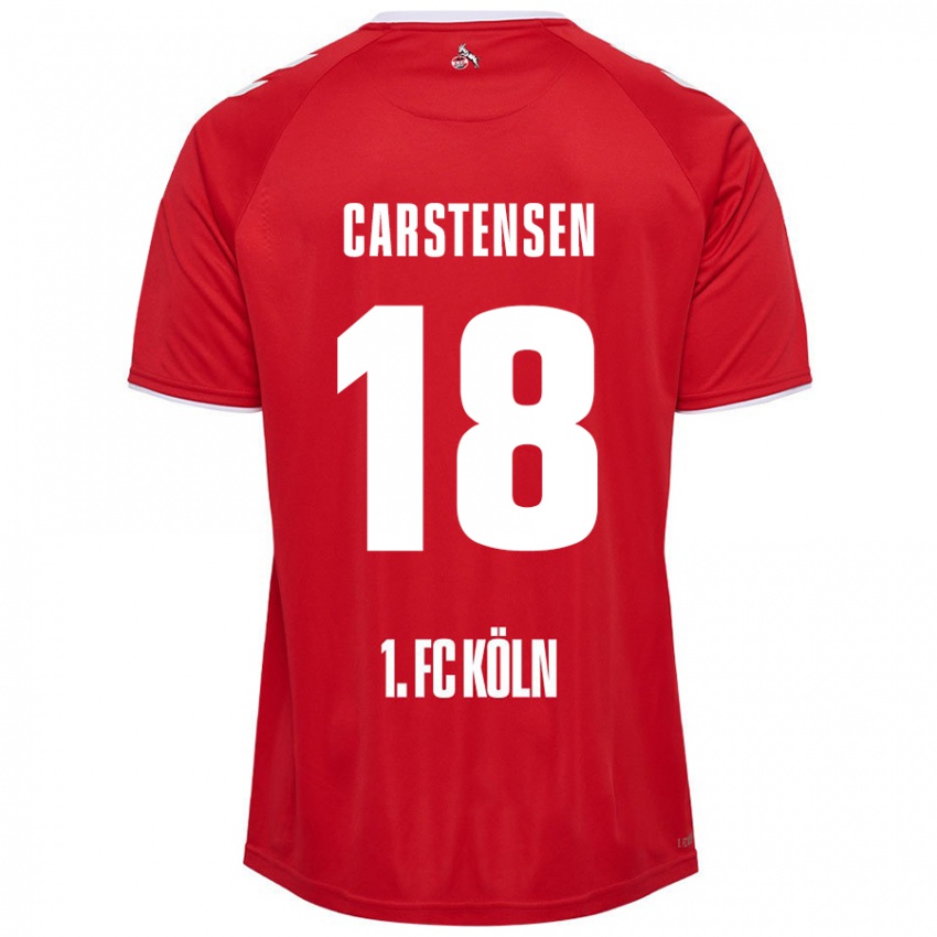 Niño Camiseta Rasmus Carstensen #18 Rojo Blanco 2ª Equipación 2024/25 La Camisa Argentina