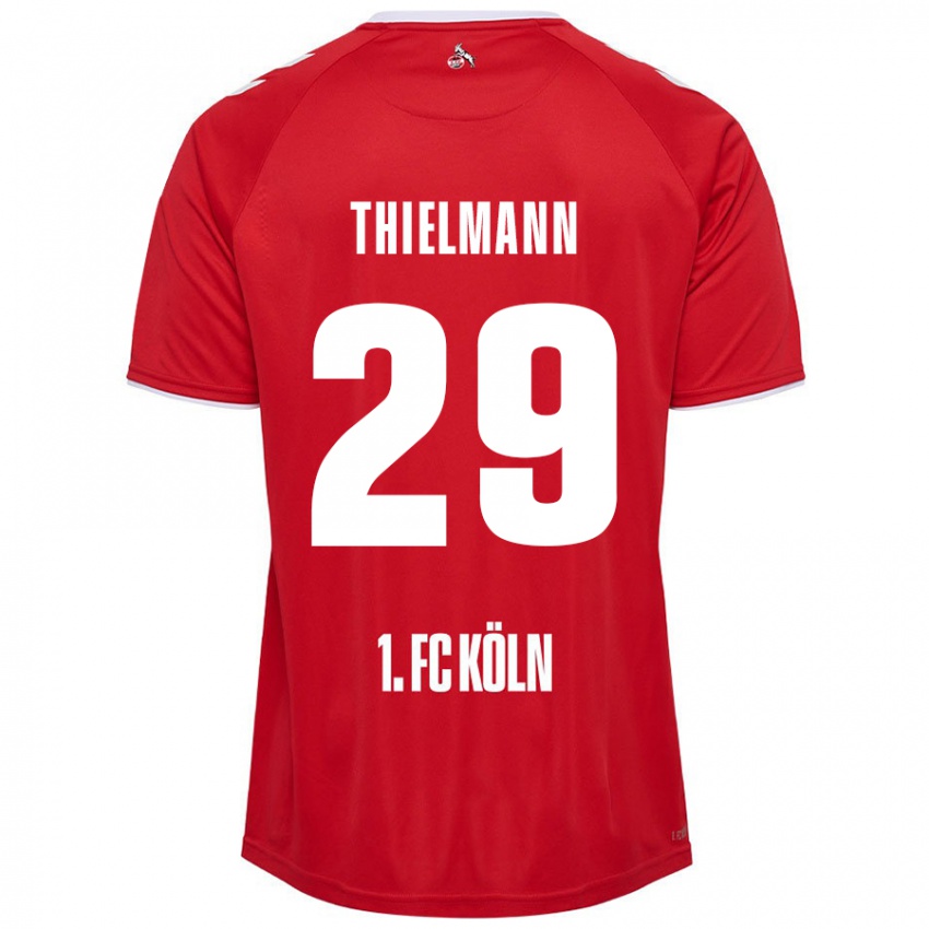 Niño Camiseta Jan Thielmann #29 Rojo Blanco 2ª Equipación 2024/25 La Camisa Argentina