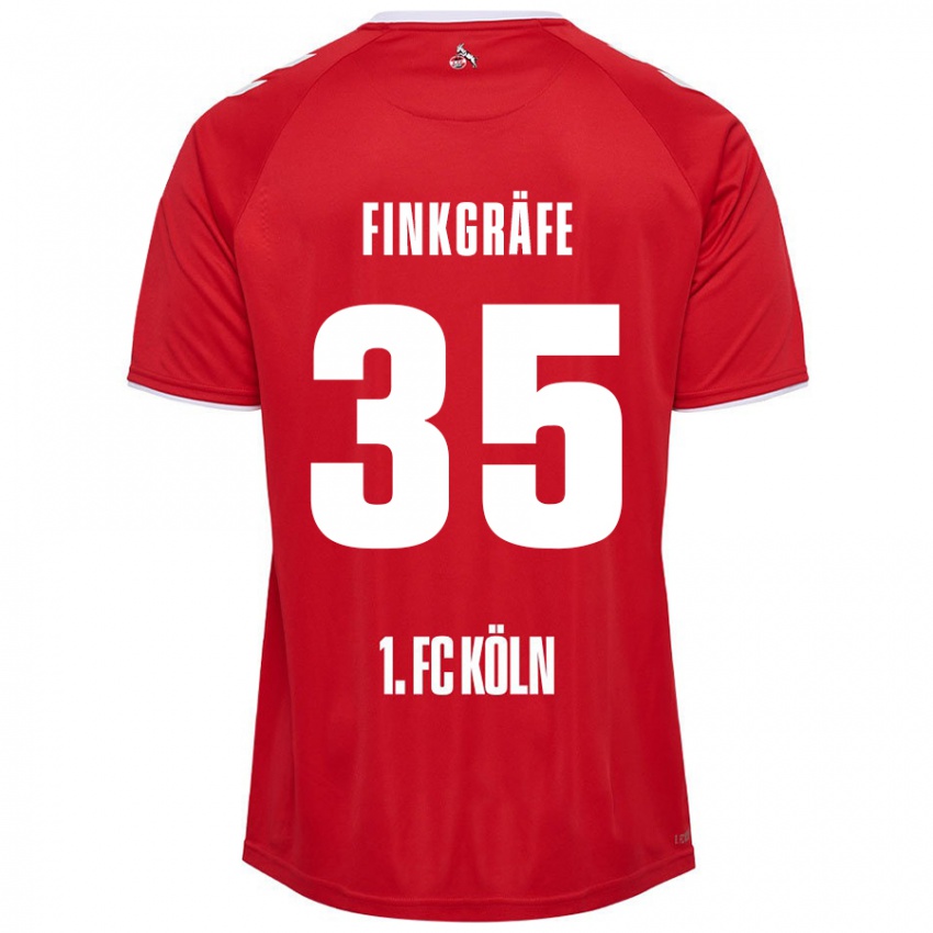 Niño Camiseta Max Finkgräfe #35 Rojo Blanco 2ª Equipación 2024/25 La Camisa Argentina