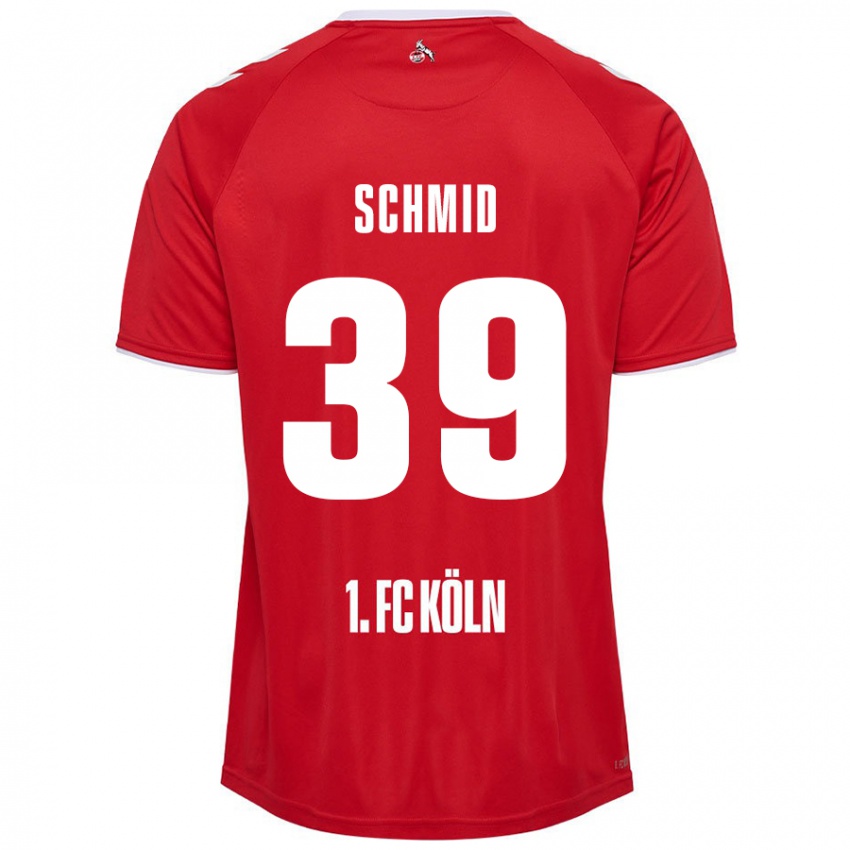 Niño Camiseta Maximilian Schmid #39 Rojo Blanco 2ª Equipación 2024/25 La Camisa Argentina