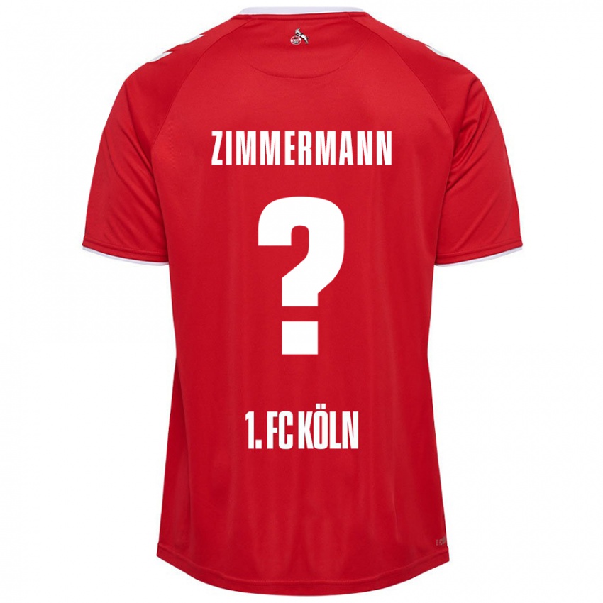 Niño Camiseta Nick Zimmermann #0 Rojo Blanco 2ª Equipación 2024/25 La Camisa Argentina