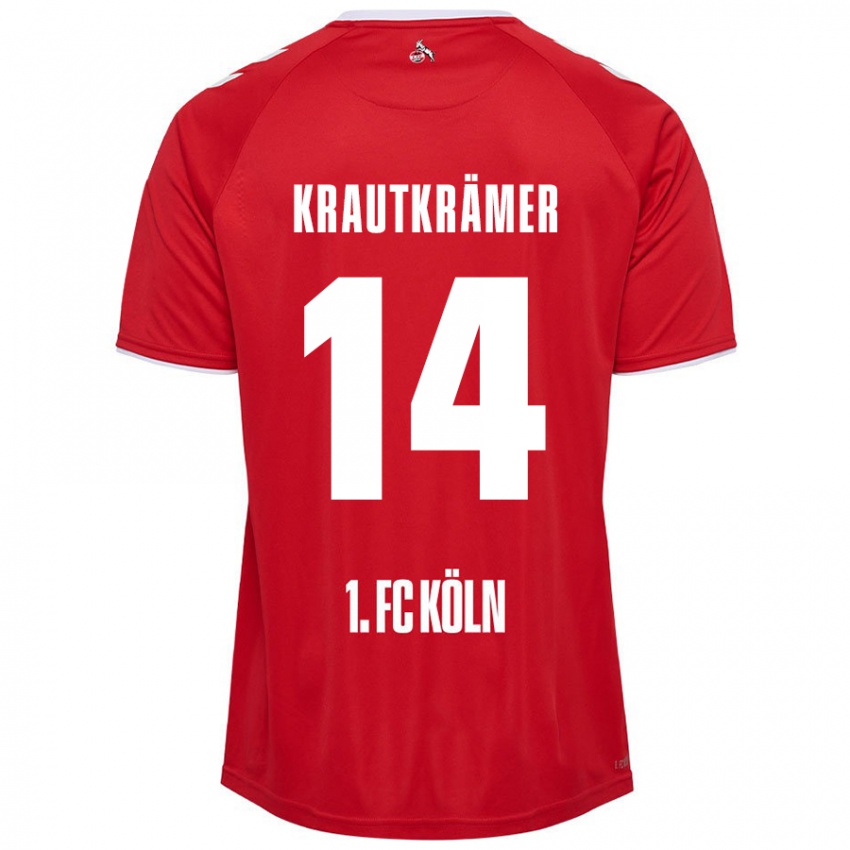 Niño Camiseta Jakob Krautkrämer #14 Rojo Blanco 2ª Equipación 2024/25 La Camisa Argentina