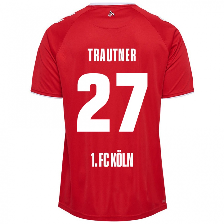 Niño Camiseta Tobias Trautner #27 Rojo Blanco 2ª Equipación 2024/25 La Camisa Argentina