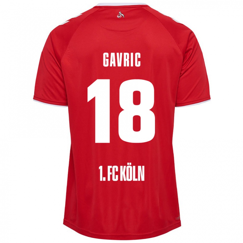 Niño Camiseta Andrea Gavrić #18 Rojo Blanco 2ª Equipación 2024/25 La Camisa Argentina