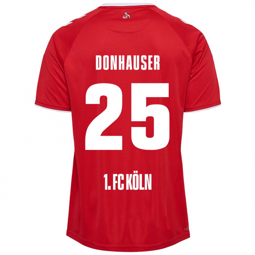 Niño Camiseta Laura Donhauser #25 Rojo Blanco 2ª Equipación 2024/25 La Camisa Argentina