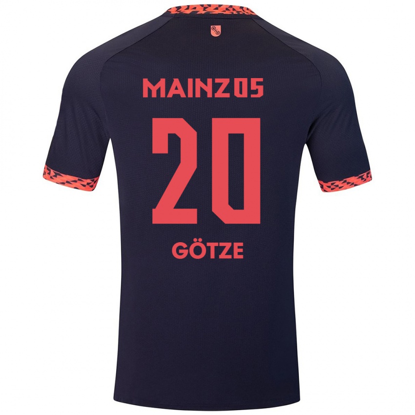 Niño Camiseta Justus Götze #20 Azul Coral Rojo 2ª Equipación 2024/25 La Camisa Argentina