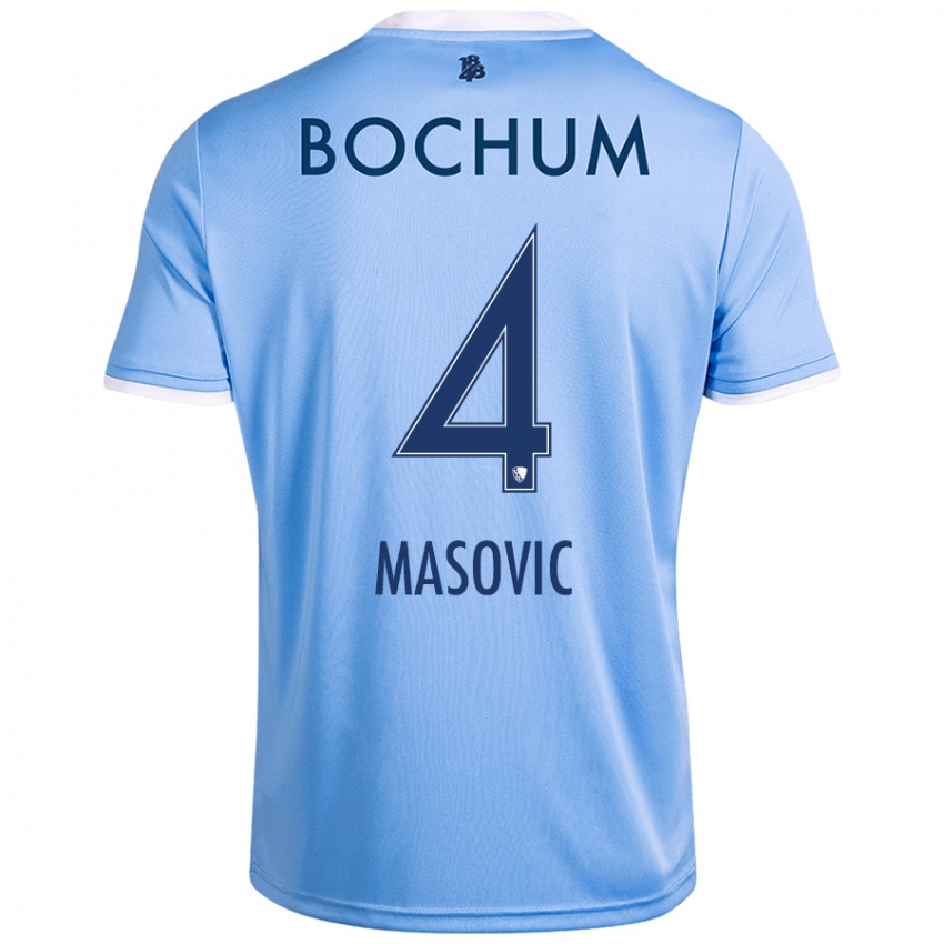 Niño Camiseta Erhan Masovic #4 Azul Cielo 2ª Equipación 2024/25 La Camisa Argentina