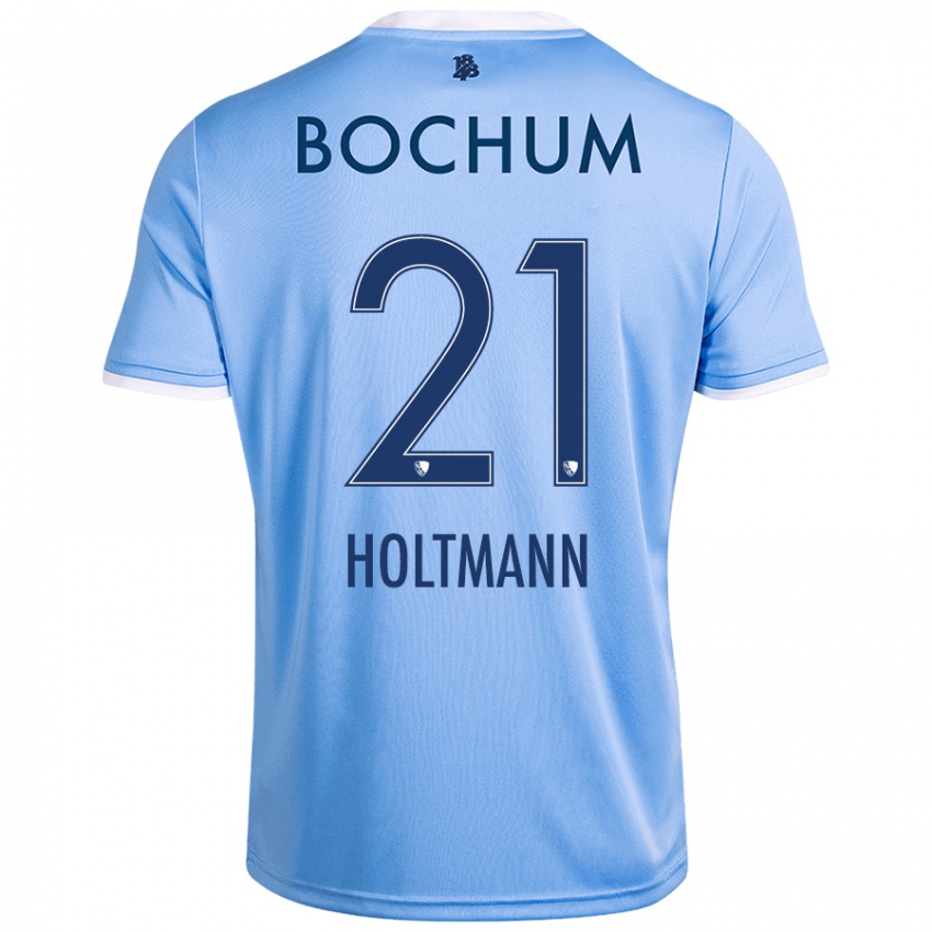 Niño Camiseta Gerrit Holtmann #21 Azul Cielo 2ª Equipación 2024/25 La Camisa Argentina