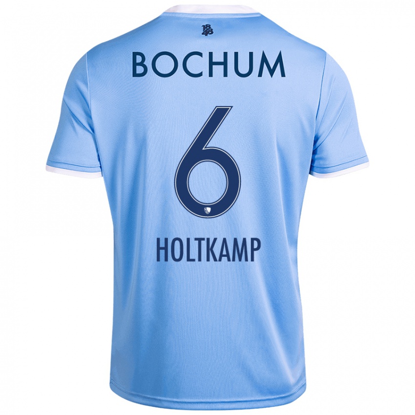 Niño Camiseta Lars Holtkamp #6 Azul Cielo 2ª Equipación 2024/25 La Camisa Argentina