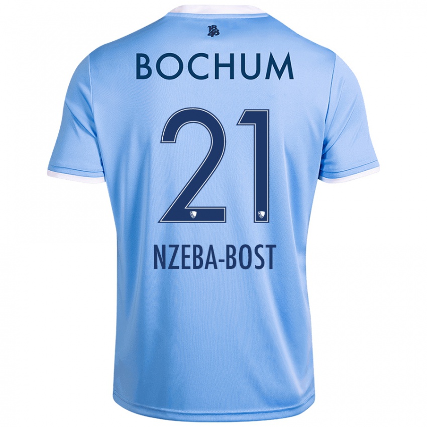 Niño Camiseta Jan Nzeba-Bost #21 Azul Cielo 2ª Equipación 2024/25 La Camisa Argentina