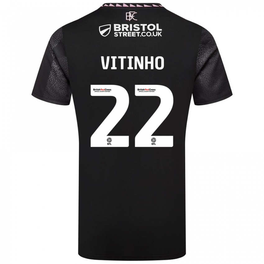 Niño Camiseta Vitinho #22 Negro 2ª Equipación 2024/25 La Camisa Argentina