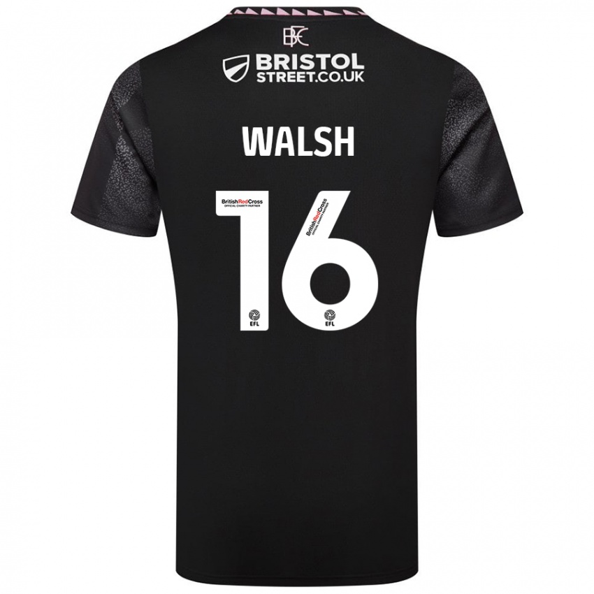 Niño Camiseta Lucy Walsh #16 Negro 2ª Equipación 2024/25 La Camisa Argentina