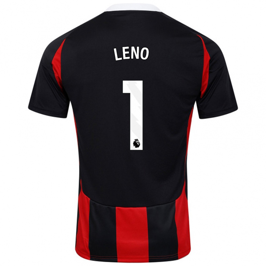 Niño Camiseta Bernd Leno #1 Negro Rojo 2ª Equipación 2024/25 La Camisa Argentina