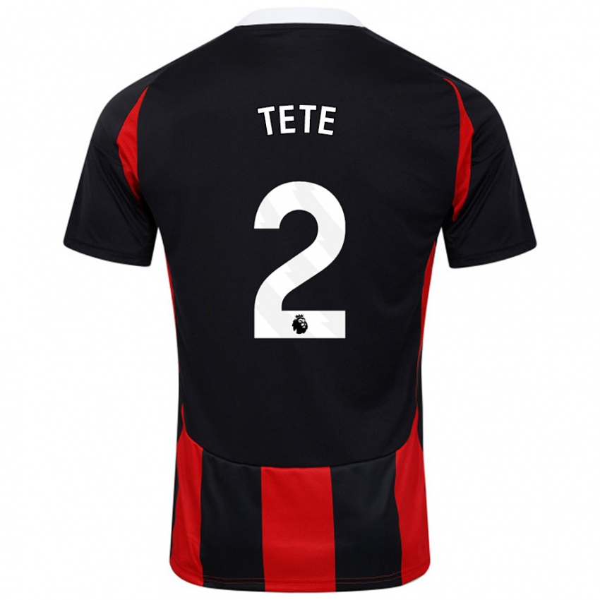 Niño Camiseta Kenny Tete #2 Negro Rojo 2ª Equipación 2024/25 La Camisa Argentina