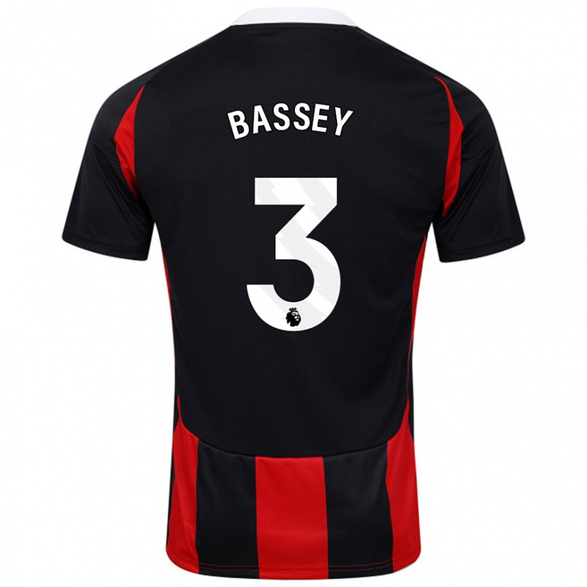 Niño Camiseta Calvin Bassey #3 Negro Rojo 2ª Equipación 2024/25 La Camisa Argentina